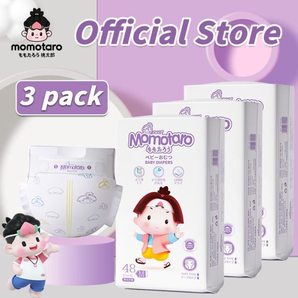 (3 PACKS) Momotaro Lampin Pants-up Baby Diapers Bundle Pack Tape S56/M48 Pant M46/L42/XL39/XXL36/XXXL35 Japanese Quality Huge Absorbent Baby Premium Diapers