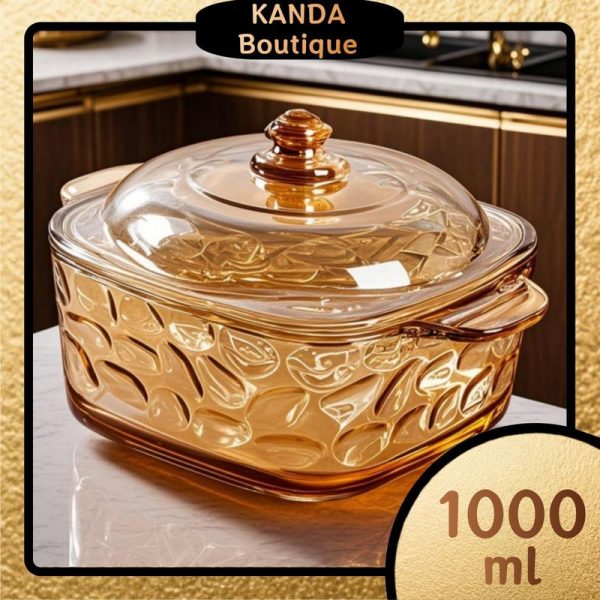 Simple Style Tempered Glass Casserole Exquisite Texture Kitchen Utensils Square Cookware With Lid Glass Kitchenware Can Be Used In Microwave Oven Can Be Used In Oven，Kaserol Kaca Terbaja, Ketuhar Gelombang Mikro Dan Peti Keselamatan Ketuhar