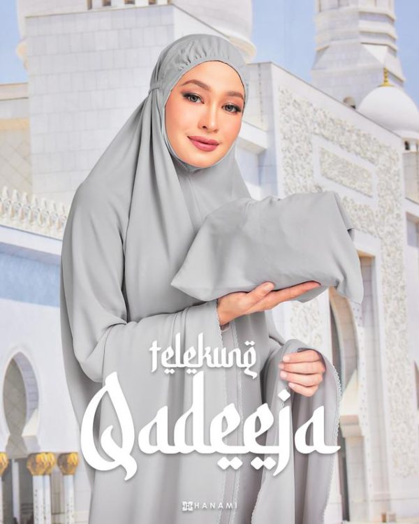 TELEKUNG QADEEJA IRONLESS travel telekung Muslimah Fabric (MATTE TWILL SATIN BY HANAMI)