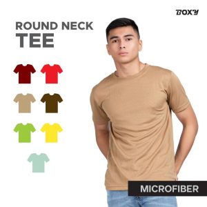 Boxy Microfiber Dri Fit Round Neck T-shirts for Men and Women- Maroon / Red / Khaki / Dark Brown / Apple Green / Yellow / Cameo Green