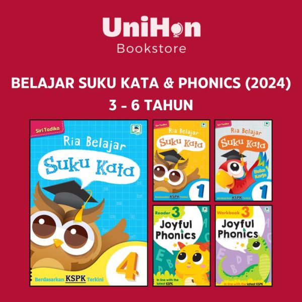 [UNIHON] DAYA: RIA BELAJAR MEMBACA SUKU KATA / JOYFUL PHONICS (3 - 6 TAHUN) PRASEKOLAH BUKU MEMBACA READING BOOKS