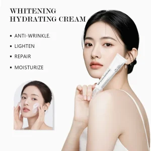 Krim Pencerah Menghidrat, Hexkin, 50ml, 9 Peptida Anti Penuaan, Glutathione untuk Keserian Kulit, Anti Kedutan, Pembaikan Harian, Sesuai untuk Kulit Sensitif dan Penuaan Awal, Penjagaan Kulit Korea