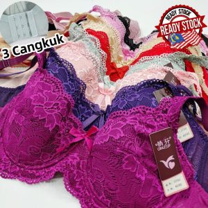 Bra Women With Wired Bralettes Floral Lace Steel Ring Thin Sponge Cup 36-44 BC Baju Dalam Berdawai