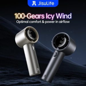 Jisulife,Kapasiti 5000mAh，100 tahap kuasa angin，Kipas Kecil Pegang Tangan USB, Sesuai untuk Pelajar，Perjalanan dan Senario Lain, Mudah Dibawa