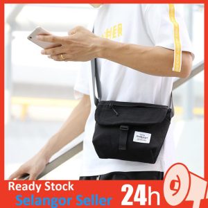 【Ready Stock】AMG Bag Silang Leisure Beg Lelaki Sling Bag Waterproof Casual Fashion Men Beg ootd Lelaki Korean Shoulder Black Canvas