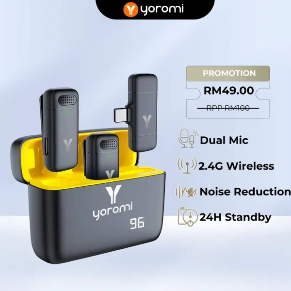 Plug & Play Wireless Clip on Microphone Perfect Live Streaming, Vlogs, Video Recording & Online Teaching Works with Android, Audio Mikrofon