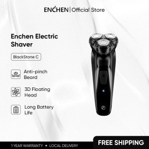 【COD】Enchen BlackStone Electric Shaver 3D Beard Trimmer Shaver Machine Anti-pinch Type-C Rechargeable Shaver Man Pencukur Mesin Elektrik
