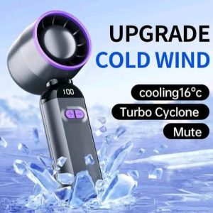 Mini Handy Portable Stand Turbo Fan Super Strong 100 Wind Speed Gear with LED Display Rechargeable Desk Fan