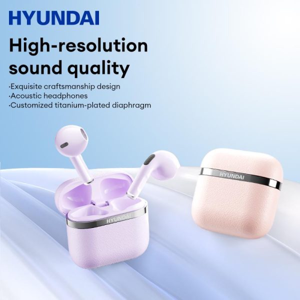 Fon Telinga Bluetooth Wayarles Dalam Telinga, HYUNDAI HY-T02PRO, Panggilan HD, Bunyi Stereo HIFI, Fon Kepala, Kependaman Rendah, Sentuhan Pintar, Fon Telinga Audio Earphones Mic Headset Wireless Speaker