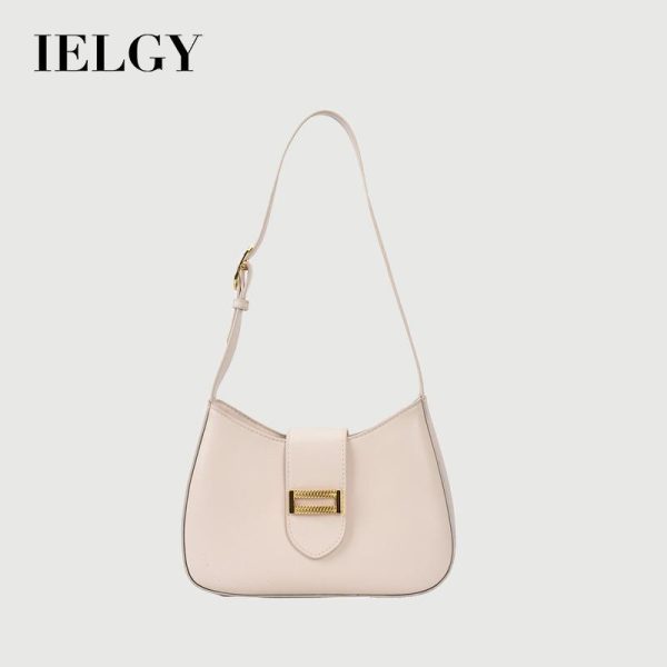Tote Emas Berpetak Vintaj, Fesyen Musim Panas, Kapasiti Besar, Beg Ketiak Satu Bahu, IELGY Bags Selempang