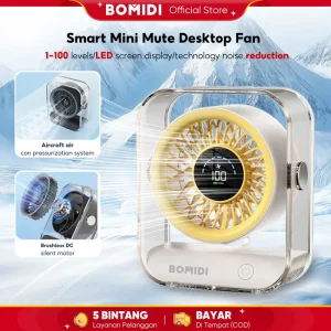BOMIDI DF03 Speed Level Desktop Fan Rechargeable High Speed Turbo Desktop acebass portable trimo cordless fan powerful mini jet
