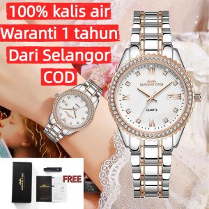 [Waranti 1 Tahun] Jam Tangan Wanita Kalis Air Morotim, Berkilat dengan Kalendar, Fesyen, Tahan Lama, Reka Bentuk Berlian Mewah, Jam Tangan Kuarza, Hadiah Terbaik untuk Wanita.Waterproof Quartz Women's Watch