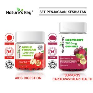 [Promote] Nature's Key Gummies Combo, gummy cuka epal (ACV) dipadankan dengan pelbagai vitamin dan ekstrak herba, 14 kombinasi pilihan yang sesuai untuk orang dewasa