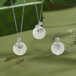 [925 Perak]Kalung Peluh Musim Panas&Loket Dua Belas Dewa Bunga Tahan Kotoran Kalung Cantik Hypoallergenic untuk Wanita Barang kemas yang bergaya dan serba boleh