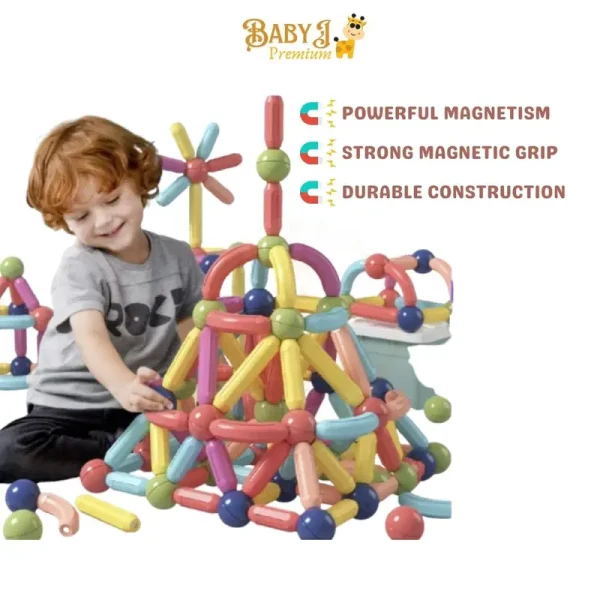 Magnetic Stick 3D Building Rod Sensory Educational Toys For Kids Plastic Children Toy Activities Block Child Rainbow