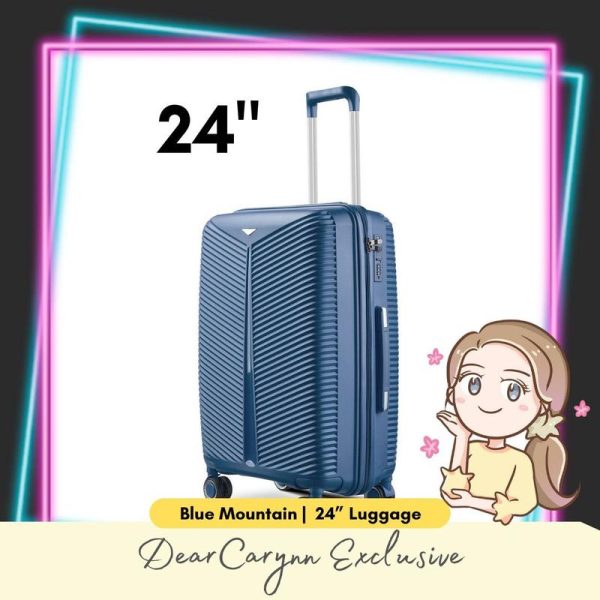 Blue Mountain 24" Altair UNBREAKABLE PP Expandable Luggage Hand Bag TSA Lock Hard Case Trolley Suitcases