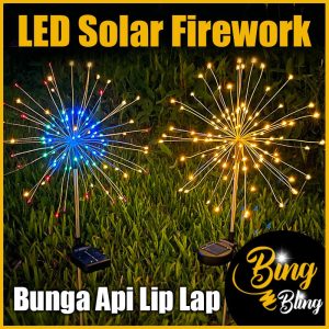 【Bing Bling】【180 | 150 | 120 | 90LED】Firework Solar Light Outdoor Waterproof Garden Lampu Raya Bunga Api Kelip Kelip2 Klip Lip Lap Hiasan