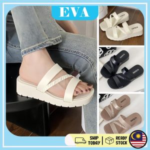 READY STOCK EVA Thick Shoes Sandals Women Sandal Kasut Wanita Casual Wedges Flips Perempuan Selipar Slipper Kasual