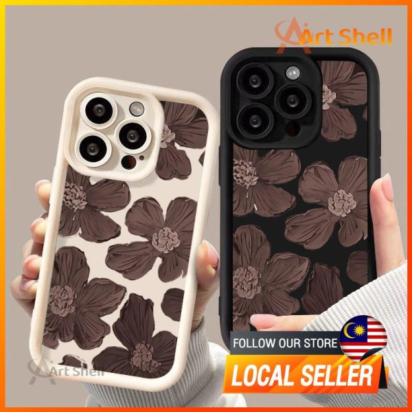 Phone Case Oil painting flower For iphone 11 12 13 14 15 Pro Max Casing silicone xr xs Max 7 8 Plus 11Pro 13Plus Protection Mobile