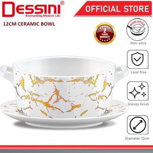 DESSINI ITALY 12CM Ceramic Serving Bowl Salad Soup Cereal Pasta Casserole Non Stick Healthy Stock Pot Dinnerware MANGKUK