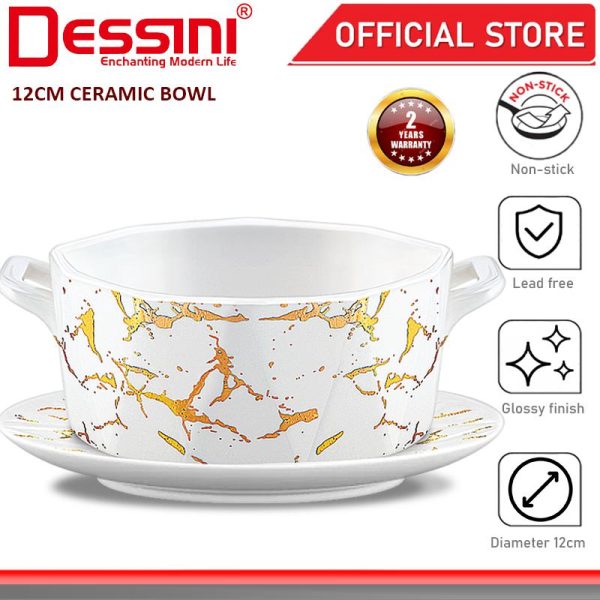 DESSINI ITALY 12CM Ceramic Serving Bowl Salad Soup Cereal Pasta Casserole Non Stick Healthy Stock Pot Dinnerware MANGKUK