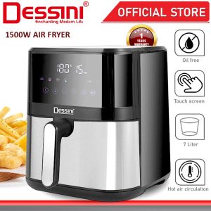 DESSINI ITALY 7L Electric Air Fryer Convection Oven Toaster Timer Oil Free Roaster Breakfast Machine Ketuhar