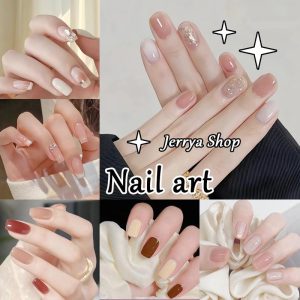24PCS False Nails, kuku palsu,Free Jelly Stickers, Boleh Ditanggalkan dan Boleh Digunakan Semula,manicure light,Cheap,Sticker,Short Style, Fashionable,Press-on nails,no need for manicure,shipped from Malaysia,Ready Stock Polish