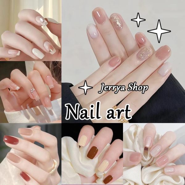 24PCS False Nails, kuku palsu,Free Jelly Stickers, Boleh Ditanggalkan dan Boleh Digunakan Semula,manicure light,Cheap,Sticker,Short Style, Fashionable,Press-on nails,no need for manicure,shipped from Malaysia,Ready Stock Polish