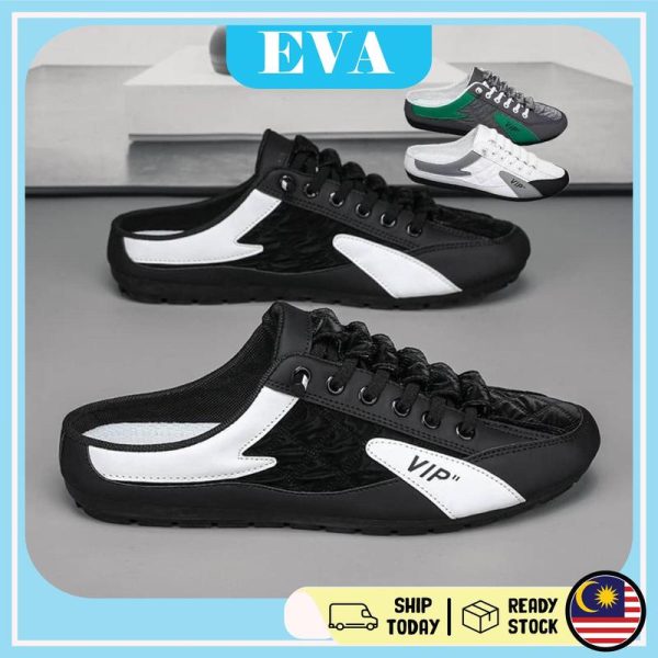 READY STOCK EVA Korean Fashion Half Slippers For Men Comfortable Loafer Shoes New Style Casual lazy Shoes Kasutexternal