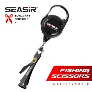 SEASIR-Alat mengikat simpulan cepat untuk memancing, gunting tali pancing terbang, pemotong, gunting, pengapit, pengikat cepat, tangkai Retraktor Zinger