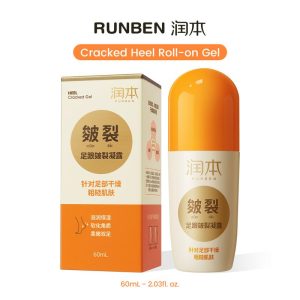Gel Gulung Pembaikan Tumit Retak, RUNBEN, Formula Penghidratan, Krim Pelembap, untuk Tumit Retak dan Mengupas Kering, 60ml