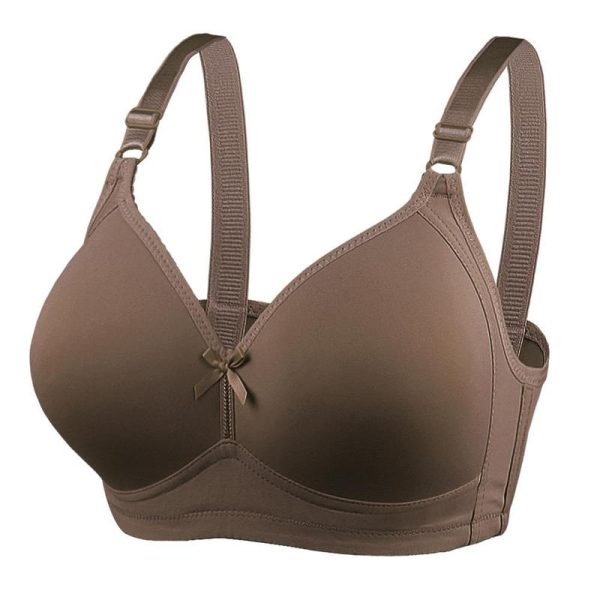 Bras Plus Size Full Cup Women 42-52 Cup D Full Coverage Wireless Bra Soft Material 3 Hook Plain Desgin Baju Dalam Wanita Tanpa Besi Cup D baju dalam saiz 50