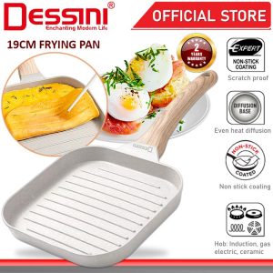 DESSINI ITALY 19CM Grill Steak Frying Pan Die Cast Aluminium Induction Non Stick Pot Bowl Wok Cookware Tool PERIUK