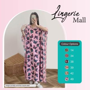 Baju Tidur Kelawar Baju Tidur Kaftan Women Pyjamas Batwing Pyjamas Dress Sleepwear Night Wear Baju Tidur Wanita WCO327 Cotton Kain