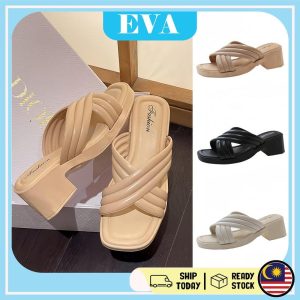 READY STOCK EVA Thick Women Heel Sandal Kasut Perempuan Wanita Casual Wedges Flips