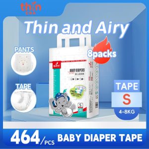 【Thin Era】8 packs Baby Diaper Extra Soft Skin-Friendly Non-Irritating to the Skin Pull-up Diaper Pants and Tape Diapers SAP Jelly Absorbent Core Cotton