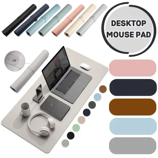 iHome Large Leather Mouse Pad Keyboard Pad Anti-Slip Suede Backing Smooth Mouse Pad PU Waterproof Desk Pad Computer Office
