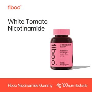 Niacinamide Gummy, Fiboo, untuk Wanita, Tomato Putih, dengan Vitamin E dan Vitamin C, 4gx60, dalam Perisa Oren