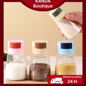 Balang perasa kuantitatif, jenis penekan, dapur, isi rumah, perasa, botol kawalan garam, kotak perasa bertutup, garam, MSG, serbuk kari, simpanan perasa serbuk kelapa