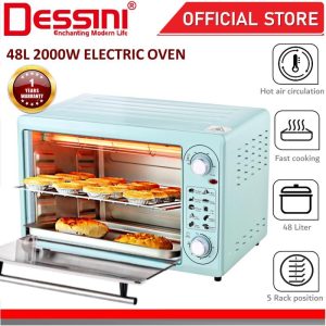 DESSINI ITALY 48L Electric Oven Convection Hot Air Fryer Toaster Timer Oil Free Roaster Breakfast Machine / Ketuhar