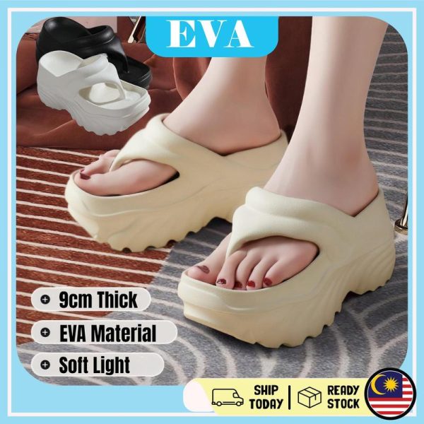 READY STOCK EVA Thick Sandals High Shoes Women Kasut Tinggi Tebal Slipper Perempuan selipar Kasual bertumit