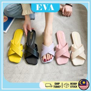 READY STOCK EVA Sandals Women Cross Line Design Kasut Wanita Perempuan Beach Outdoor