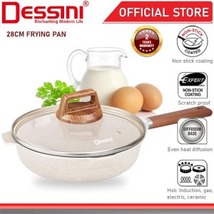 DESSINI ITALY 28CM Euro Grill Steak Frying Pan Maifan Stone Induction Non Stick Pot Bowl Wok Casserole Cookware PERIUK