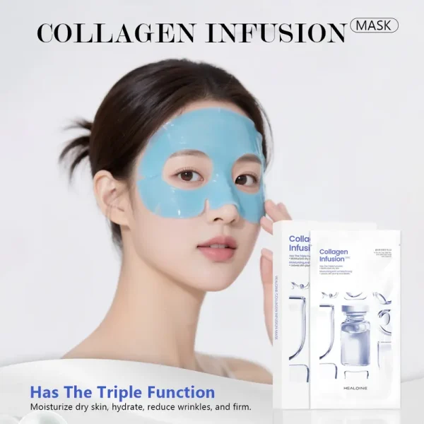 Topeng Korea Semalaman Dalam Sebenar, HEALOINE Bio Kolagen, Penghidratan Dalam, Tona Kulit yang lebih cerah, Menegangkan Kulit, Sesuai untuk Semua Jenis Kulit, Penjagaan Kulit, Penjagaan Kulit, Healoine Rasmi