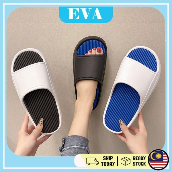 READY STOCK EVA Shoes Double Color Matching Selipar Soft Kasut Slippe Women Men Unisex Slippers Man Wanita Perempuan