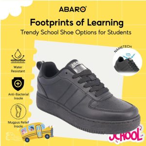 ABARO NameTech Shoes 7672N Sneakers/Secondary school/School Shoes/Kasut Sekolah Hitam/Kasut Unsex/K