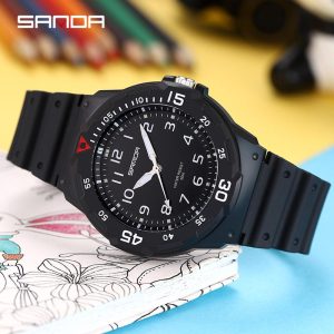 Jam Tangan Sukan Digital, AW24 SANDA 6019, Mewah dan Kalis Air, Uniseks, Fesyen, Jam Tangan Kuarza Kasual