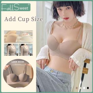 Bra Tanpa Tali, Untuk Wanita, Payudara Kecil, Dikumpul, Tekan Tubi, Tanpa Cincin Keluli, Anti Gelincir, Lingeire, Seluar Dalam Lancar, 32-38 AB