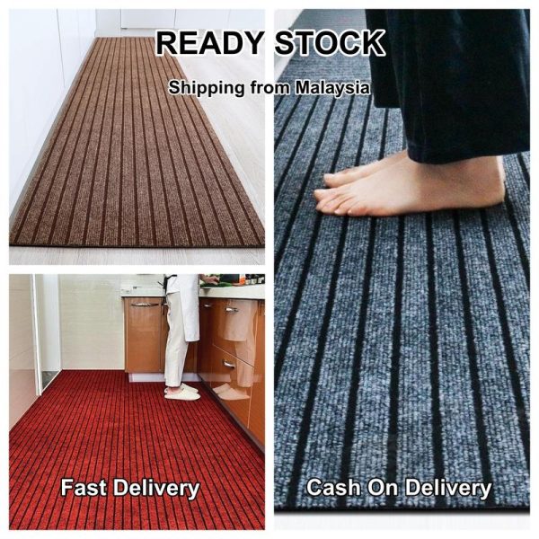 Kitchen Mat, Anti-slip Floor Mat Waterproof for Kitchen Bathroom, Tikar Dapur, Door Mats of Livingroom are Non Slip Cuttable Oil Proof Soft Textiles Custom
