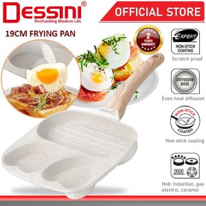 DESSINI ITALY 19CM Grill Steak Frying Pan Die Cast Aluminium Induction Non Stick Pot Bowl Wok Cookware Tool PERIUK